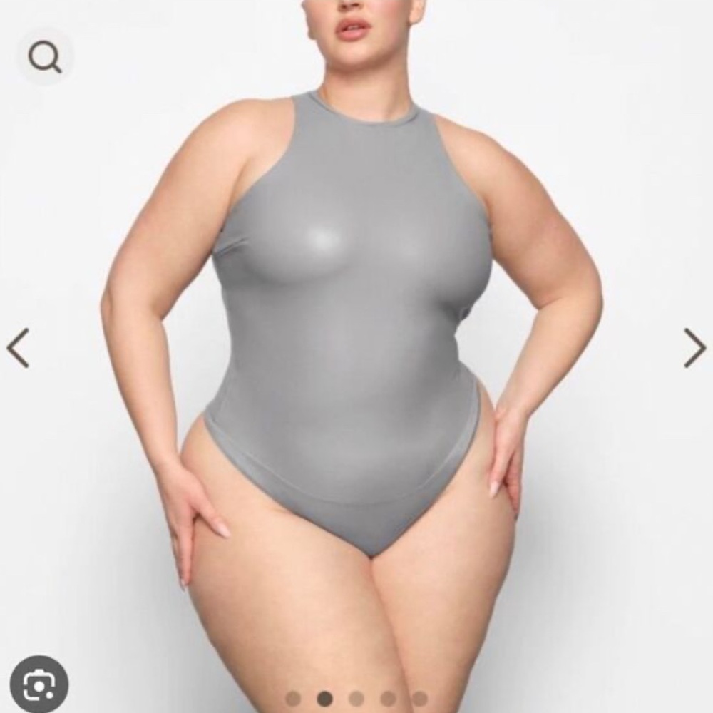Skims Faux Leather Bodysuit – Carbon, 4X, NWT (Sold Out & Discontinued)